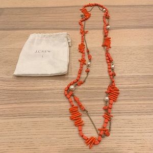 J. Crew Coral Double Necklace